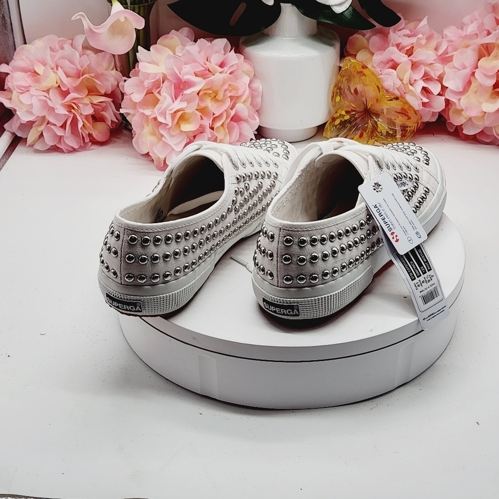 Superga 2750 COTSTUDS1W White Studded Sneakers - Picture 6 of 15